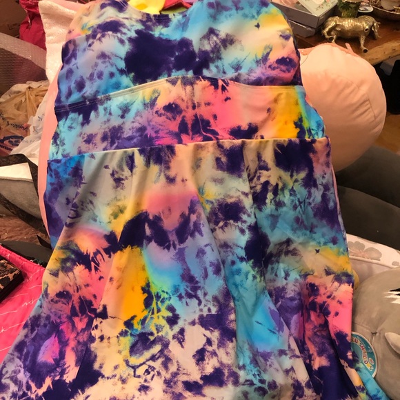 NWT TORRID TIE-DYE MULTICOLOR WIRELESS LONG SWIM DRESS WITH BRIEF - Large / 12 - Picture 6 of 9